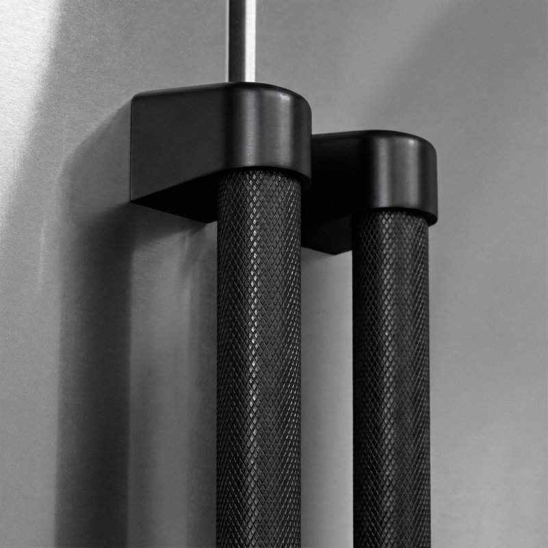 ZLINE 36 in. Built-In Refrigerator Helix Handles (Set of 3) in Black Stainless Steel, Black Stainless Steel