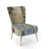 Abstract Beige/Blue Polyester Blend