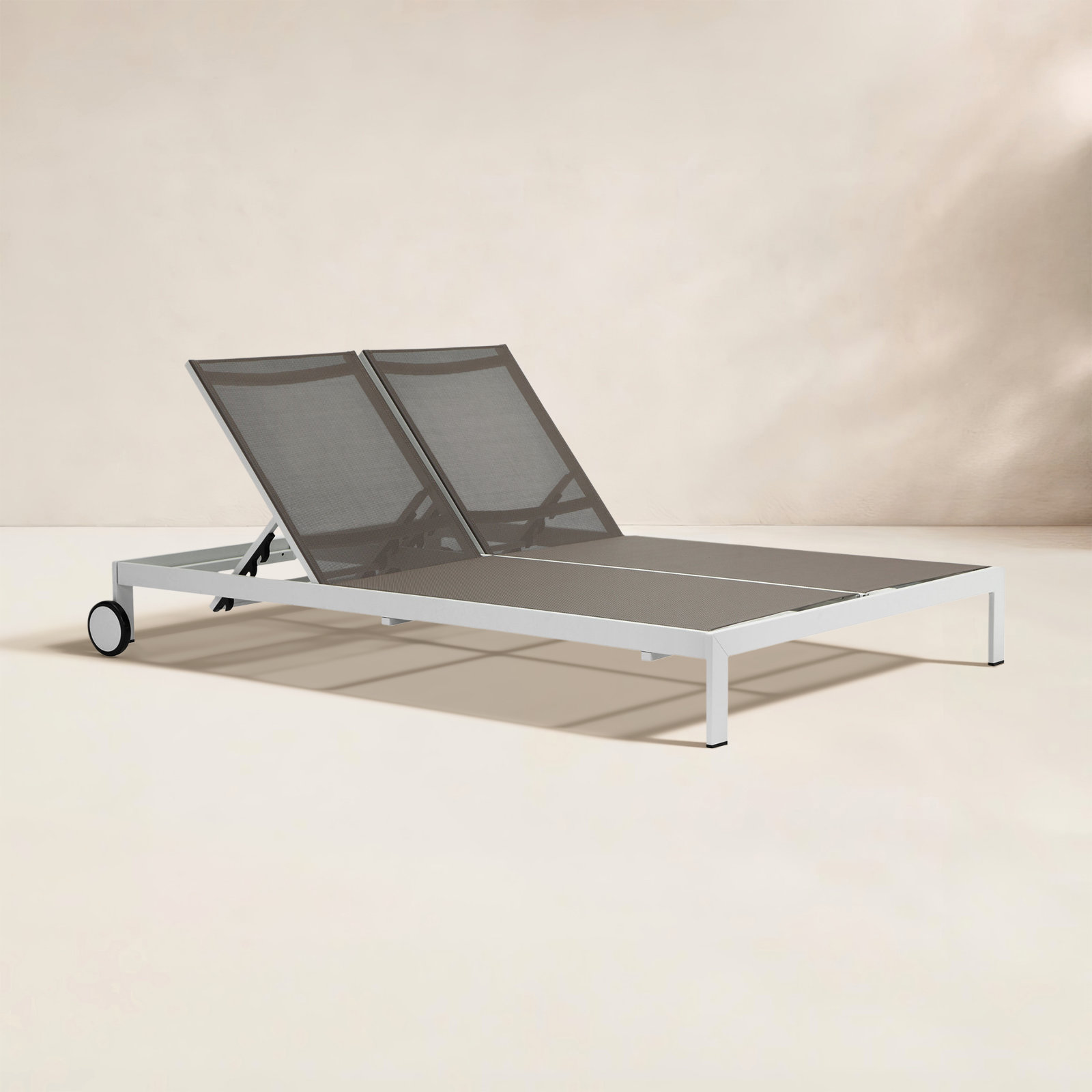 Isabella 53" Patio Double Chaise Lounge, Gray