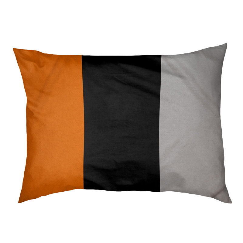 Oreiller Oklahoma, Grand (l 40 po x P 30 po x H 6,5 po), Orange / noir / argent