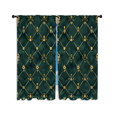 Baroque Elegance Bathroom Room Darkening Curtain Pair