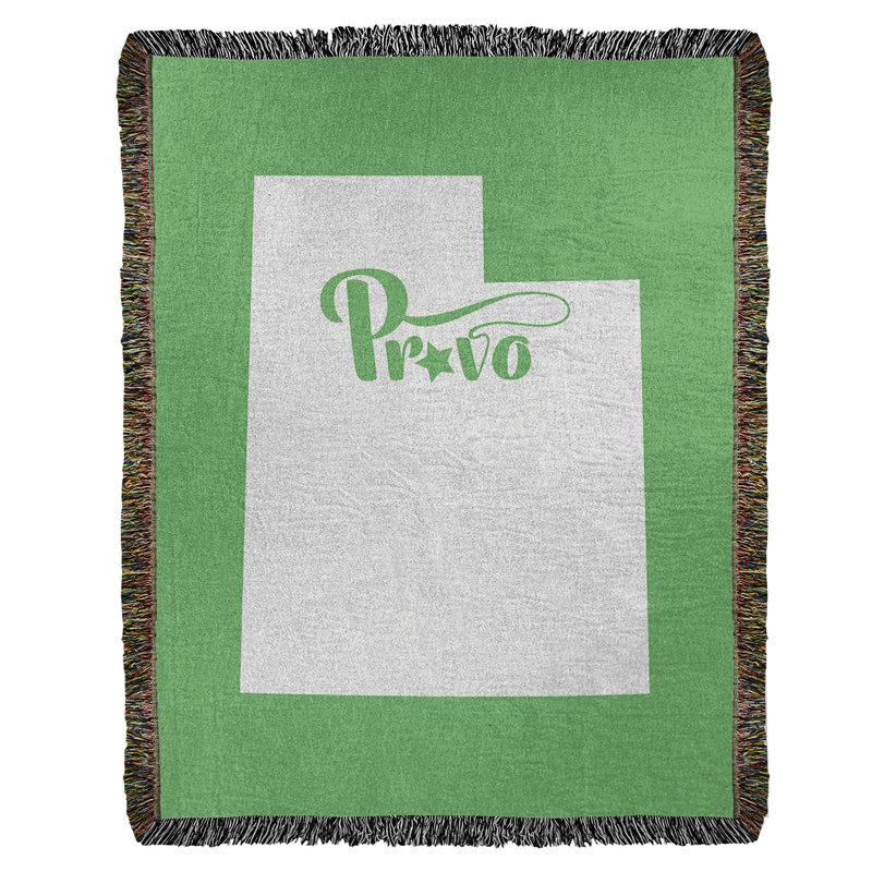 Jeté en coton tissé provo utah, l 60 po x L 80 po, Vert