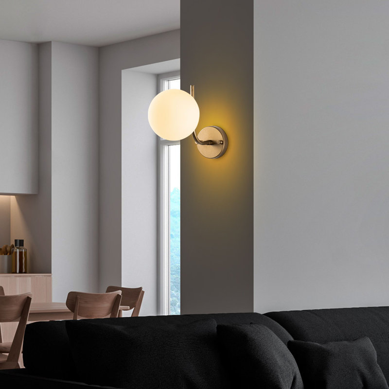 Elegant Wall Lamp, Gold Finish, Metal Body with Glass Cap, 5.9 x 11.4 x 9.1 inches | E14 Socket, Max 40W (Bulb Not Included) | Stylish Lighting for Living Room, Bedroom & Hallway, IP20 Rated