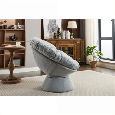 Fauteuil d'appoint surdimensionné pivotant sur 360 °, fauteuil Papasan confortable pour adultes, salon, chambre à coucher