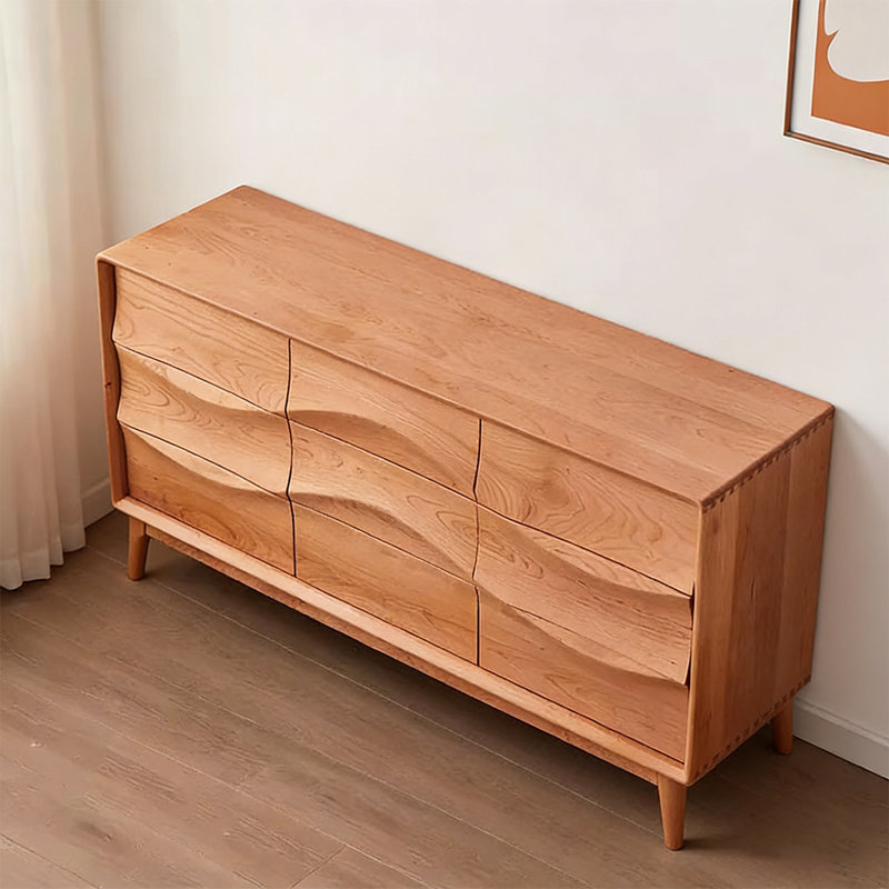 Armoire d'appoint Modern, H 29,53 po x l 70,87 po x P 17,22 po, Couleur de bois de cerisier