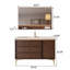 Meuble-lavabo sur pied 39,76 po en aluminium brun avec armoire à miroir-726837717