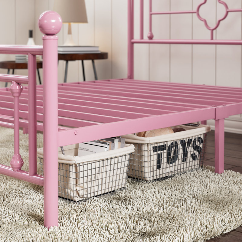 Eroftei Modern Metal Platform Bed Frame，No Box Spring Needed, Easy Assembly, Full, Pink