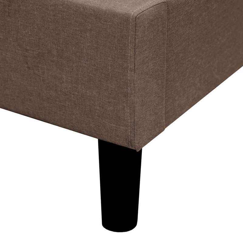 Lit plateforme classique, cadre de lit tapissier de chambre à coucher moderne, tête de lit capitonnée, Lit double