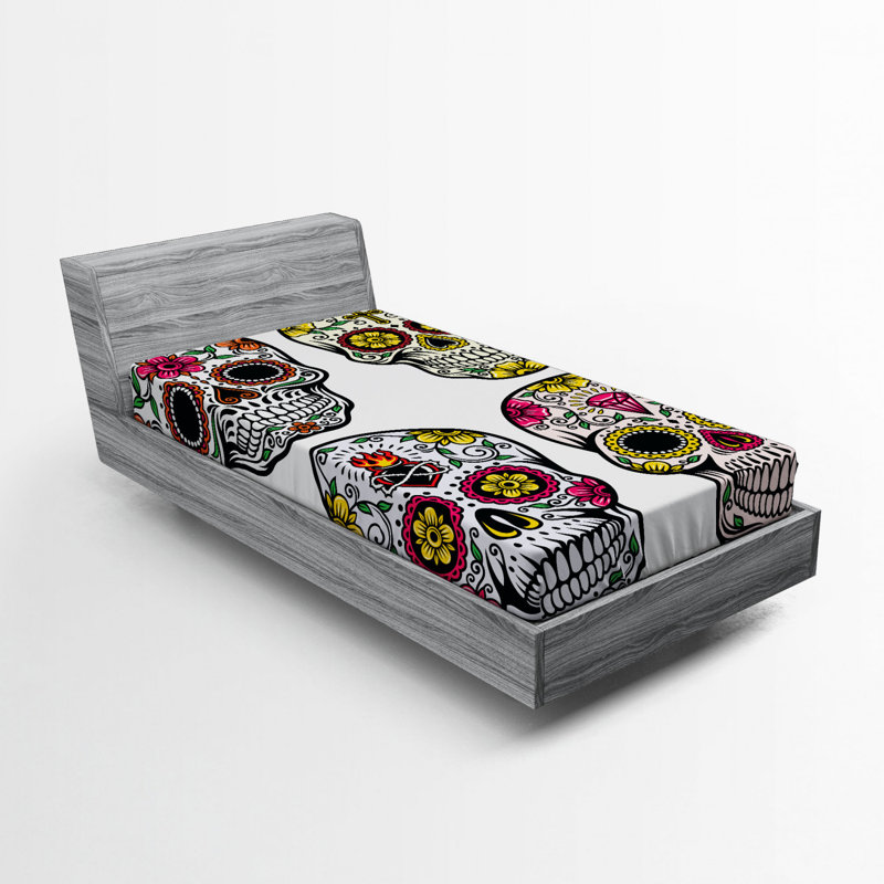 Drap-housse en microfibre Jour des Morts, Drap-housse de taille simple