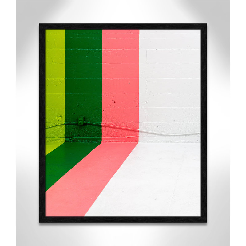 «Happy Bright Stripes On Paper» par Jason Leung, reproduction, Cadre mince noir sans cadre, H 25,5 po x l 21,5 po x P 0,75 po