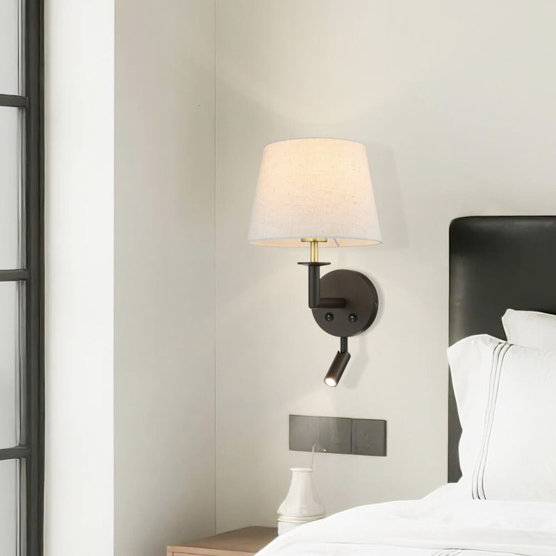 Applique murale classique avec tête de lit et lampe de lecture à DEL en bronze foncé pour le salon d'entrée de chambre à coucher