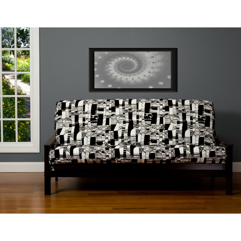Jayla Box Cushion Futon Slipcover, Queen