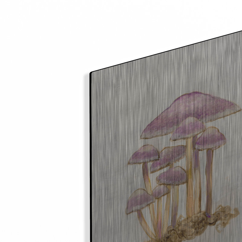 «Woodland Mushroom 3» par Julia Purinton, art mural en métal, H 16 po x l 12 po
