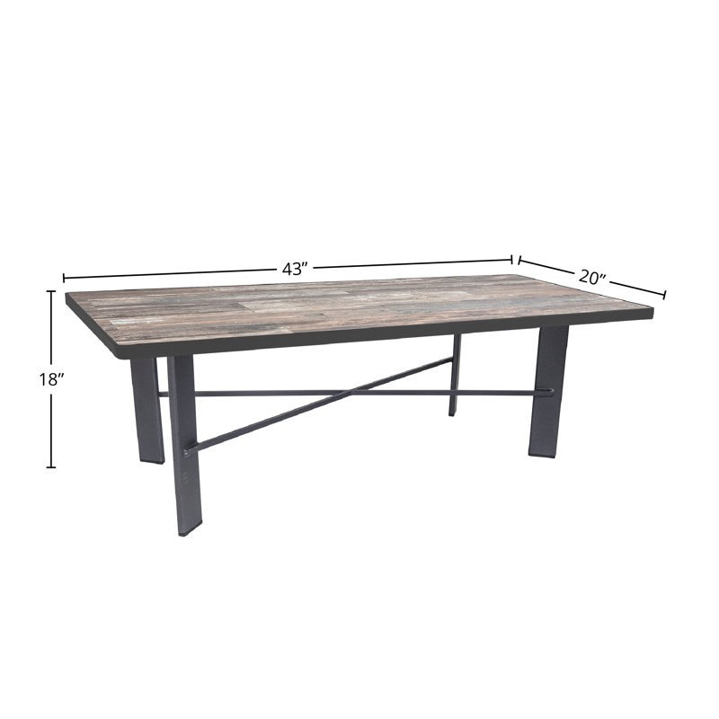 Outdoor Rectangle Coffee Table, Canyon Taupe, Carbon Black