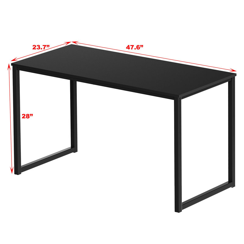 Morrel Rectangle Writing Desk, 28" H x 48" W x 24" D, Black
