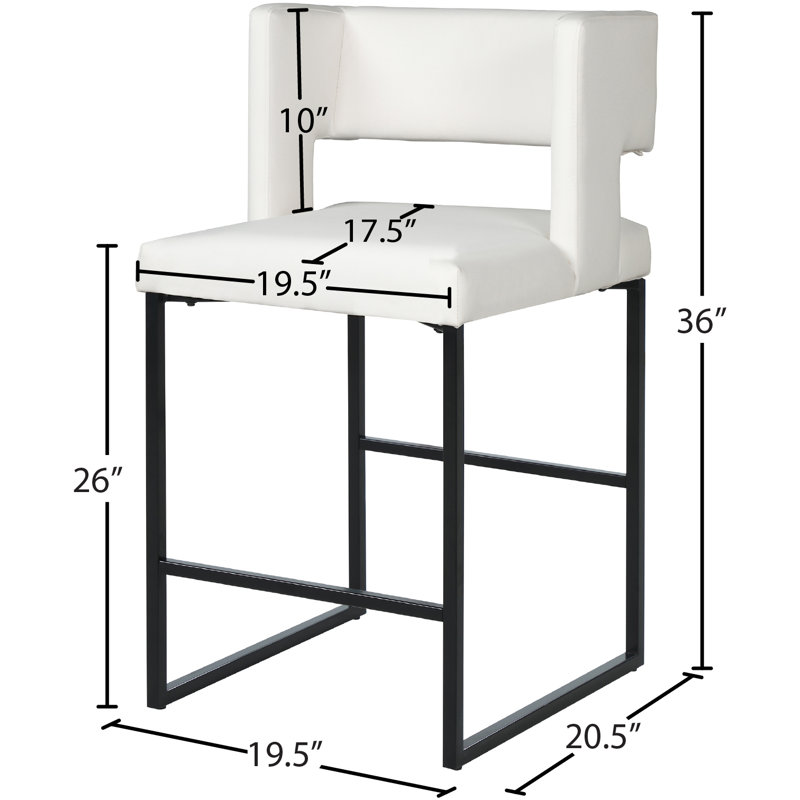 Inga 26" Counter Stool, Matte Black