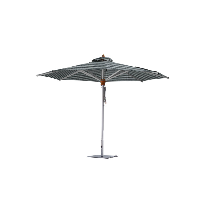 Bravura 13.1' Round Market Umbrella, Square Metal w/ wheels+2.25" Stainless Steel Tube, 99.60" H x 137.79" W x 137.79" D