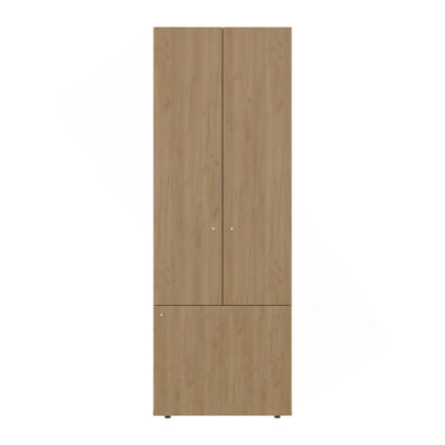 Système de garde-robe à 3 portes avec tringle pour vêtements et tablettes intérieures Home
