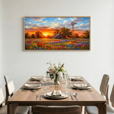 Coucher de soleil sur toile encadrée, ensemble de reproductions d'art sur toile encadrées de 1 pi 48 po x 24 po