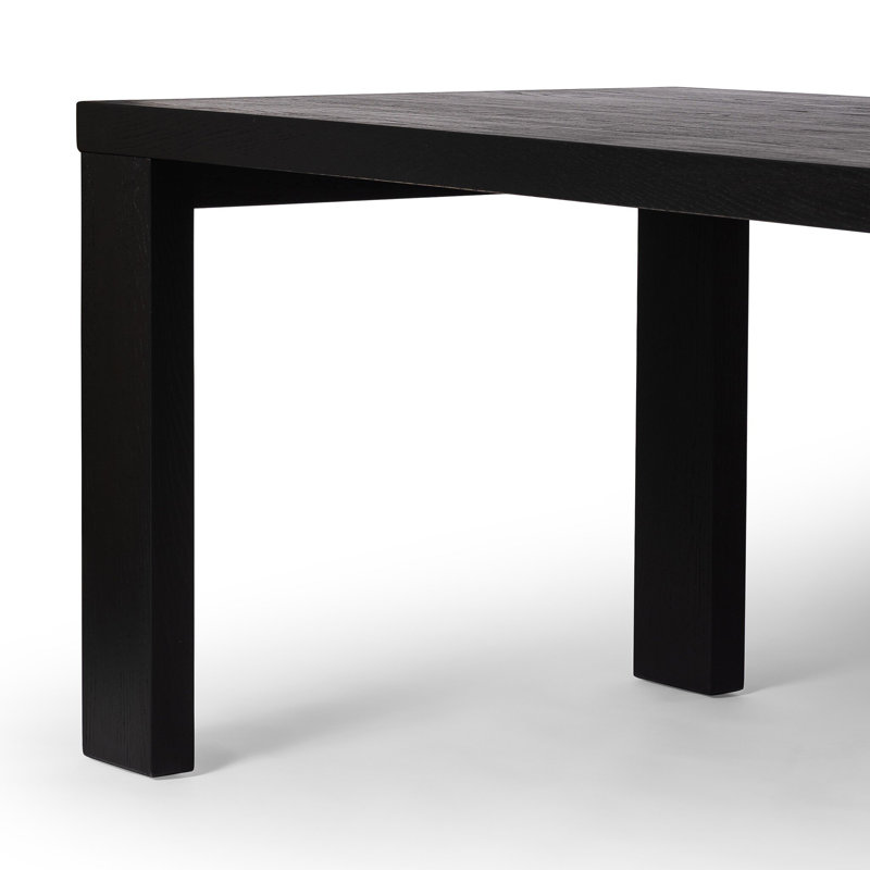 Millie Solid Oak Dining Table, 30" H x 72" L x 72" W, Drifted Matte Black Veneer