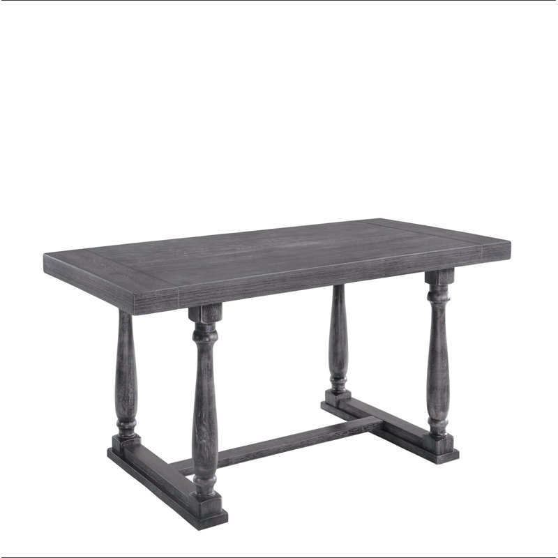 Table de salle à manger Bernard, Gris / Chêne