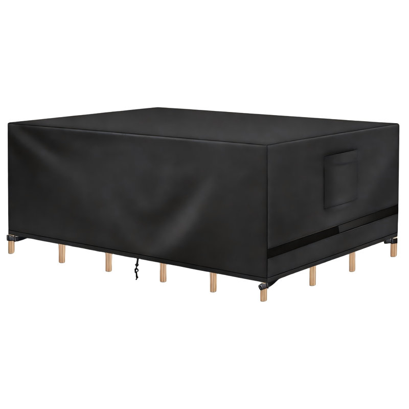 Waterproof Rectangular Outdoor Table Cover, Heavy Duty Sectional Set Protection,(Black)