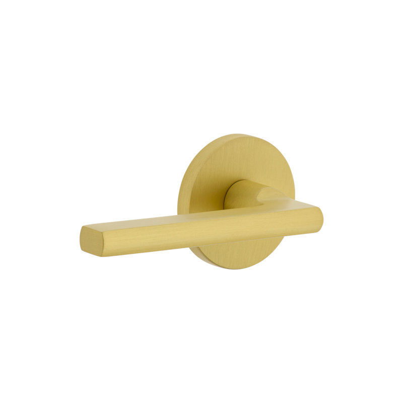 Viaggio Circolo Rosette Double Dummy, Satin Brass, Round, Modern Industrial Lever Handle