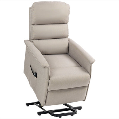 Power Lift Recliner Chair For Elderly, Easy Assembly, Fabric Lift Chair With Remote Control, Side Pockets For Living Room