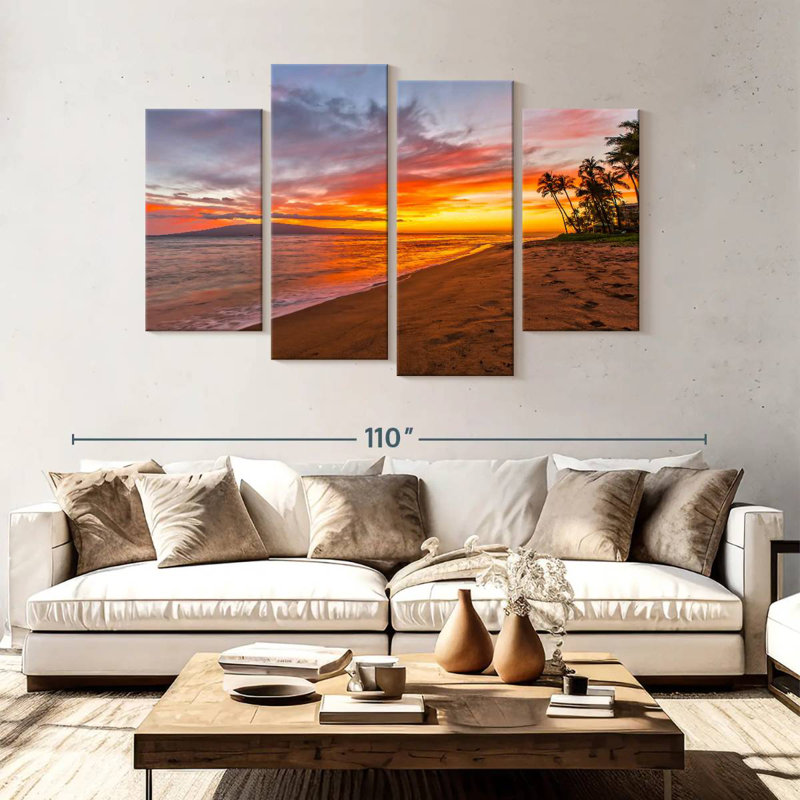 Gillard Kaanapali Gillard coucher de soleil, H 54 po x l 84 po