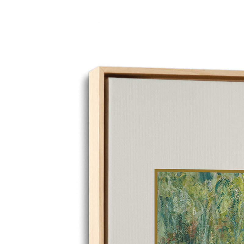 Pont sur un étang de nénuphars par Monet, H 30,75 po x l 20,75 po, Cadre américain en érable flottant