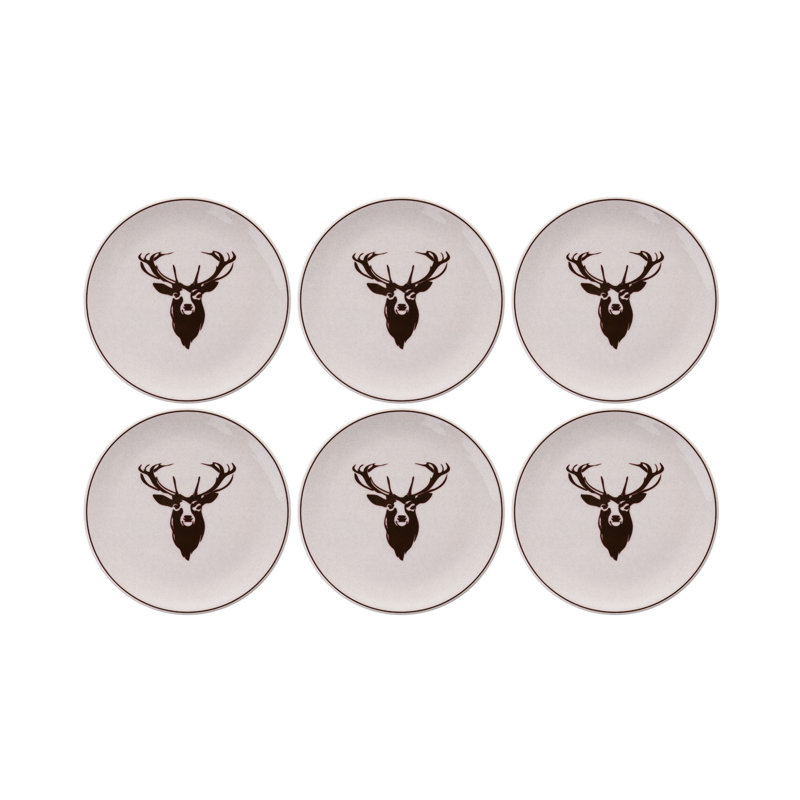 Elegant Christmas Dessert Plate Set (6 Pieces), 100% Ceramic, 7.6 x 7.6 x 0.8 inches | Dishwasher & Microwave Safe | Perfect for Holiday Celebrations, Festive Gatherings & Seasonal Entertaining