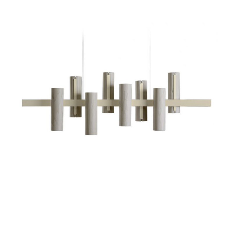 Black Note 8 - Light LED Pendant, Matte Black, Natural Cherry, 2700K Bulb Temperature