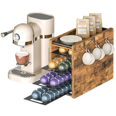 Support à 72 dosettes pour tiroir à café, tiroir à dosette grande capacité pour tasse à café, rangement pour capsules de café