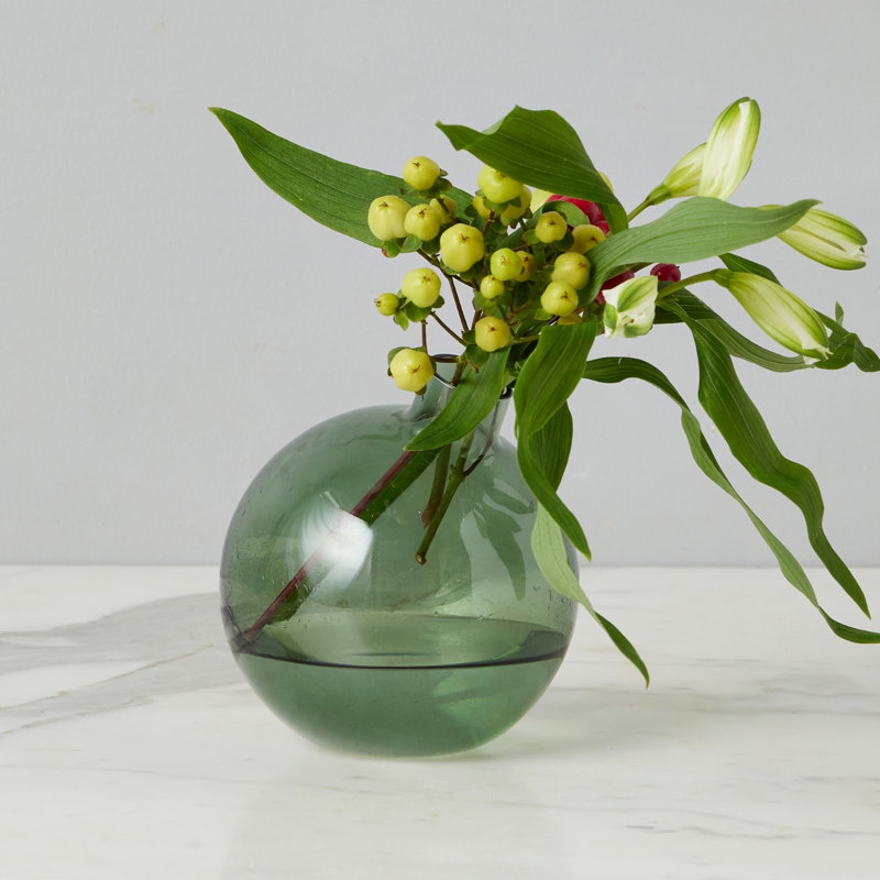 Vase sphérique en verre à bourgeons - Vert sapin, Vert épinette
