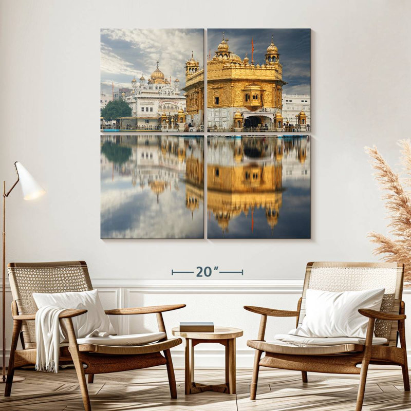 Temple d'or en Inde, H 57 po x l 57 po