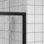 Porte de douche coulissante double 76 po avec poignée pour suspendre les serviettes, cadre en aluminium noir, guide d'installation facile