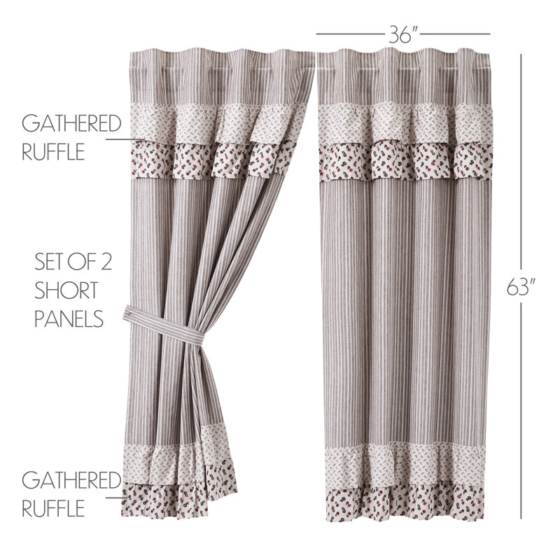 Bahari 100% Cotton Room Darkening Curtain Panel Pair, 36" W x 63" L