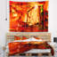 Tapisserie rouge feu abstraite-28484909