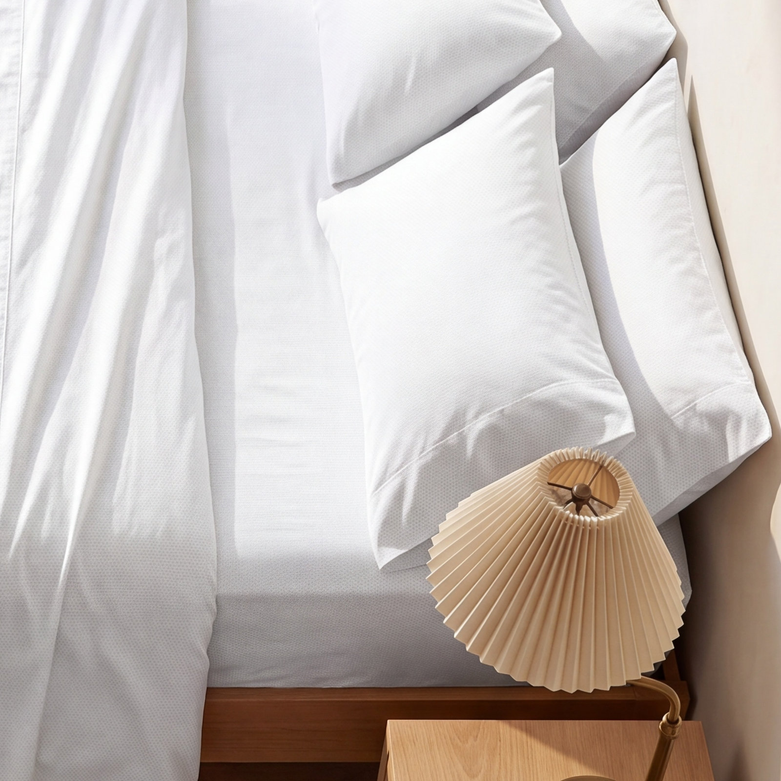 Adelaja Organic Cotton Sheet Set, White, Queen Sheet Set with 2 Pillowcases