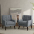 Jaqueze Upholstered Gray Polyester Tufted Square Arm Accent chair