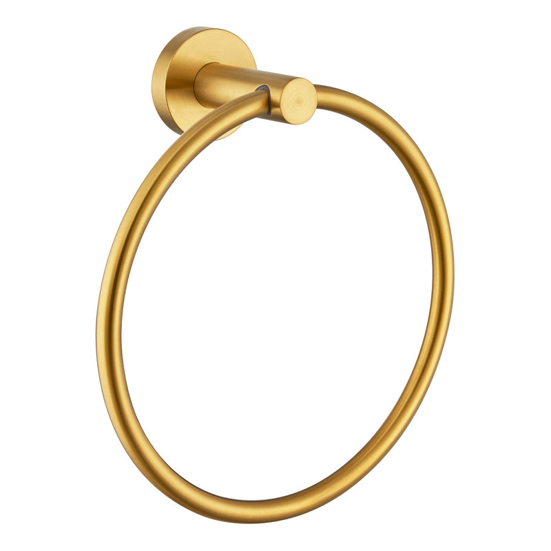 Wall Mounted Stainless Steel Bathroom Towel Ring, Brushed Gold