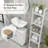 Pedestal Sink Storage Cabinet, Vanity Base Cabinet, Under Sink Bathroom Cabinet with U-shape Cut-Out and Adjustable Internal Shelf-114278902-114278903