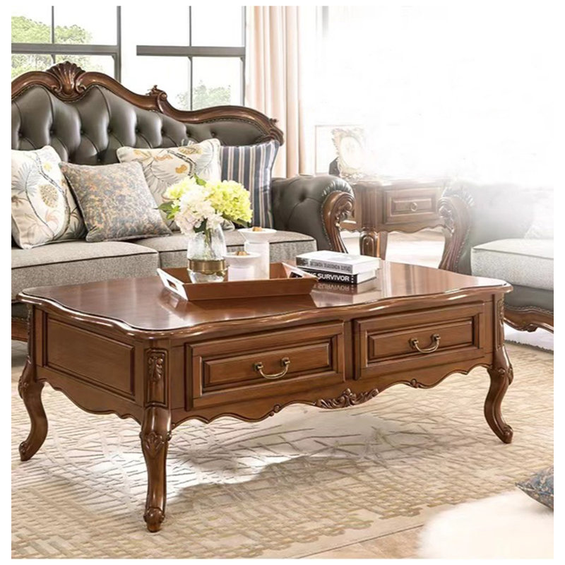 Solid wood four-drawer coffee table