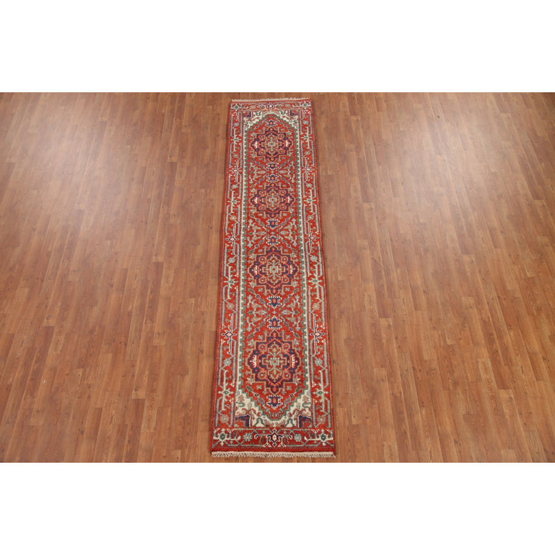 Geometric Traditional  Oriental Runner Rug 3x10
