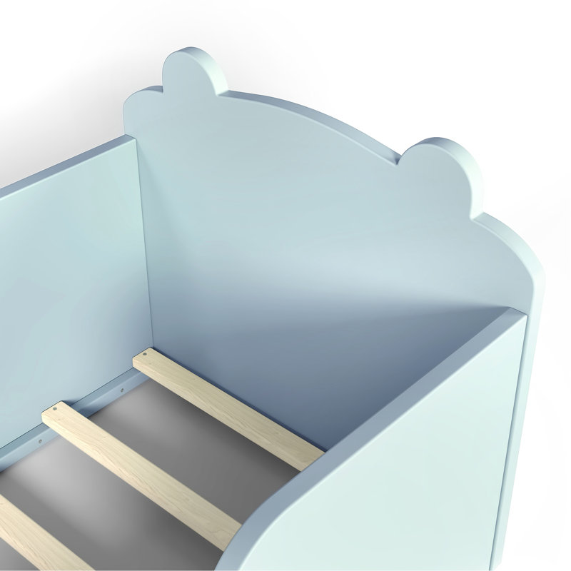 Structure de lit pour tout-petits, lit de camp pour garçons et filles de 3 à 6 ans, lit pour tout-petits en forme d'ours, bleu