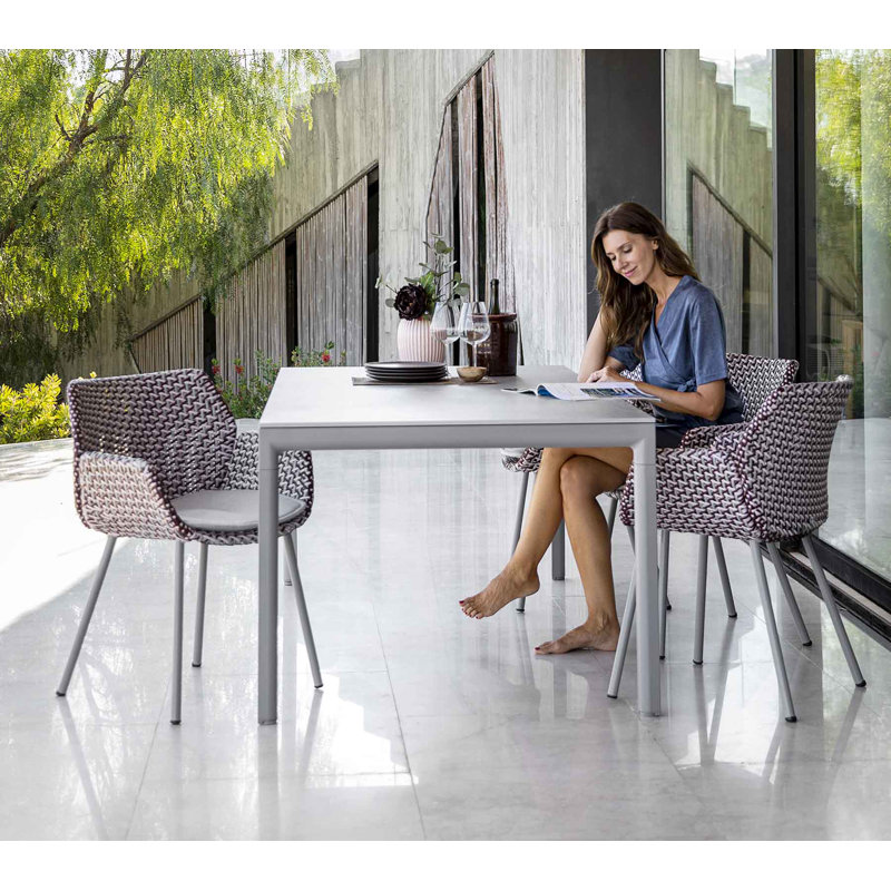 Drop Outdoor Dining Table, 39.4" W x 78.8" L x 29" H, Light Gray, Fossil Gray