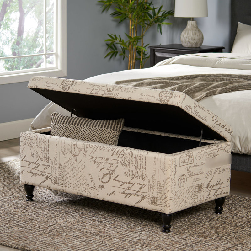 Repose-pieds rectangulaire rembourré avec rangement pour le salon, le vestibule et la chambre à coucher | Idée de cadeau