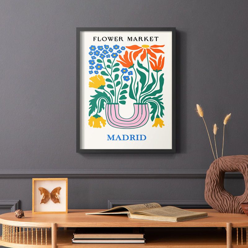 Matisse X, reproduction encadrée - bois massif, H 20 po x l 16 po, Noir