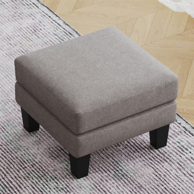 Fabric Ottoman Light Grey, Light Gray