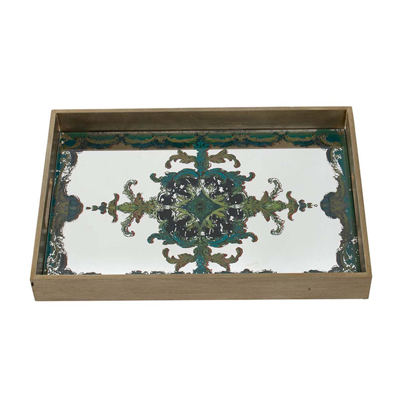 Calderwood Wood Tray, Antique Silver